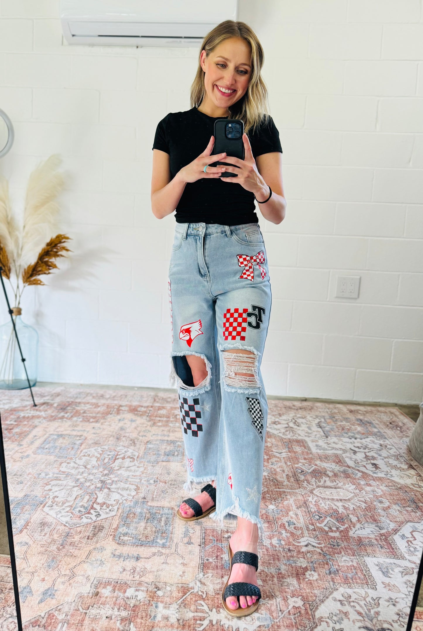 TC Cardinals Patch Jeans