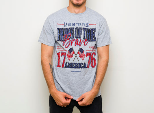 Land of the Free Home of the Brave Tee - without bow