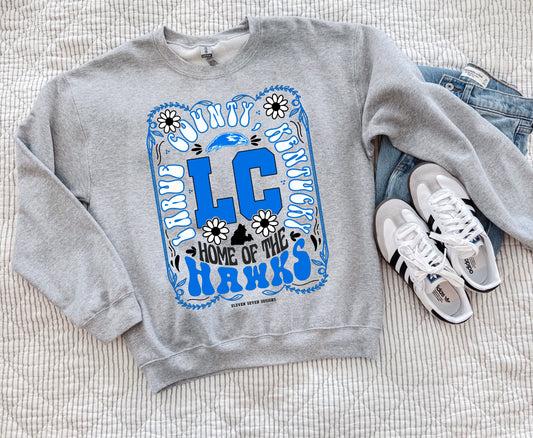 Larue County Hawks Floral Design Sweatshirt