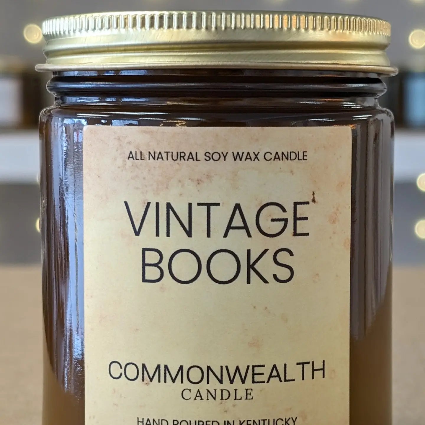 Ky Poured 8 oz Amber Jar Candle - Vintage Books