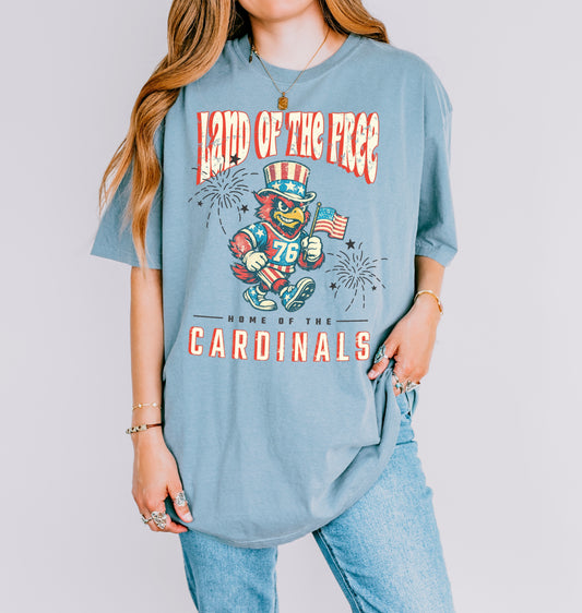 Land of the Free Home of the Cardinals Tee