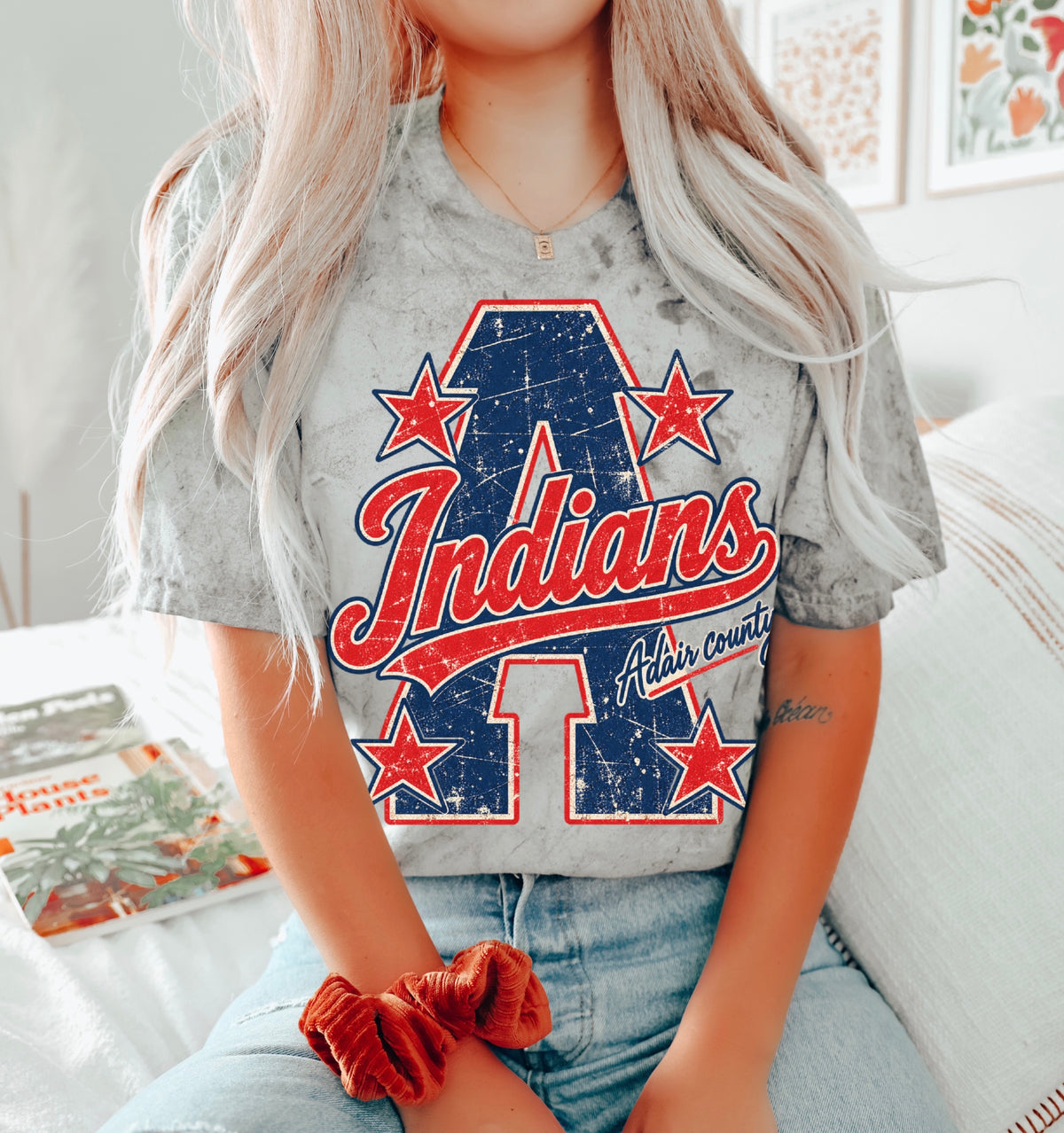 Large Letter Indians Tee