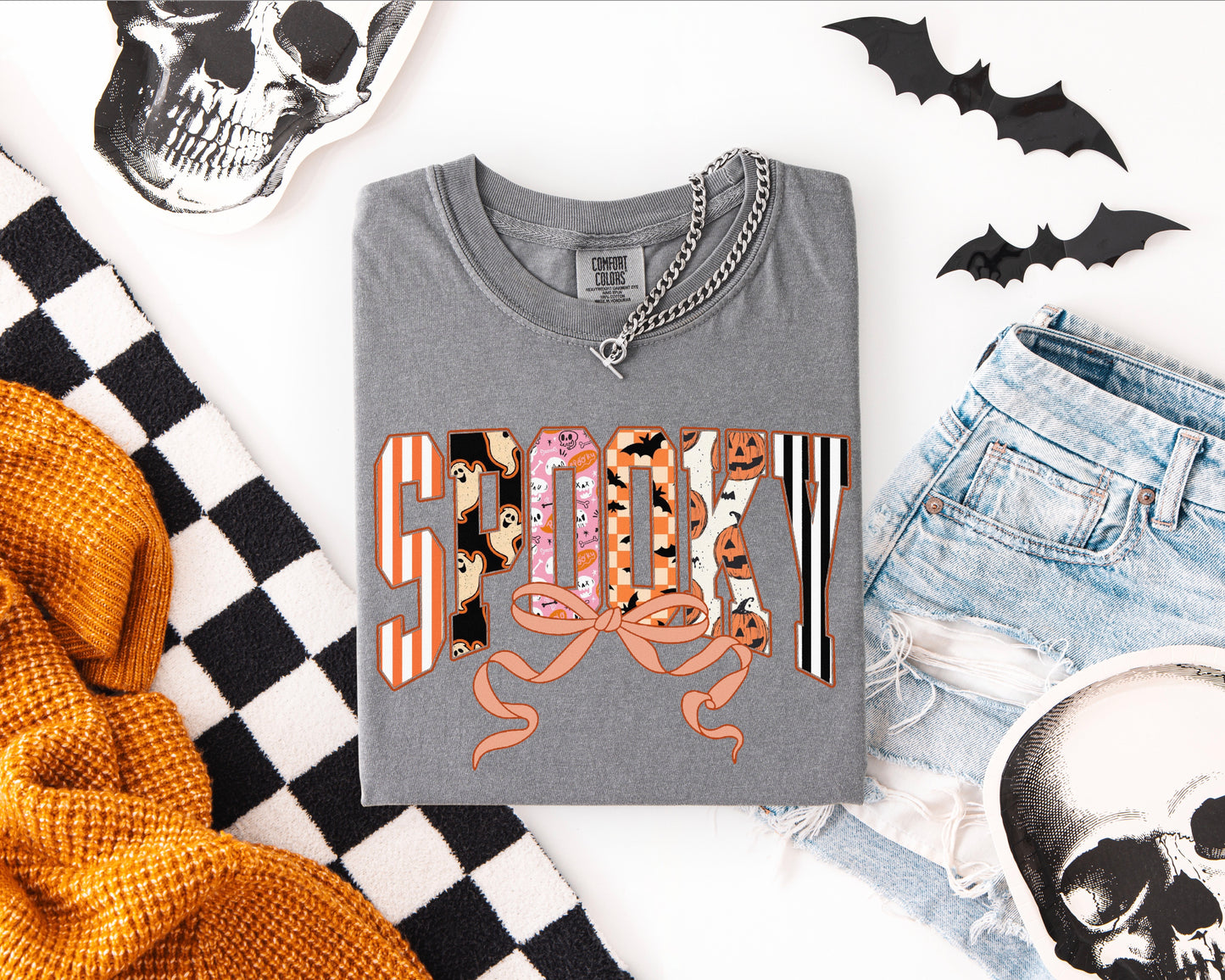 Halloween Patterned Spooky Tee