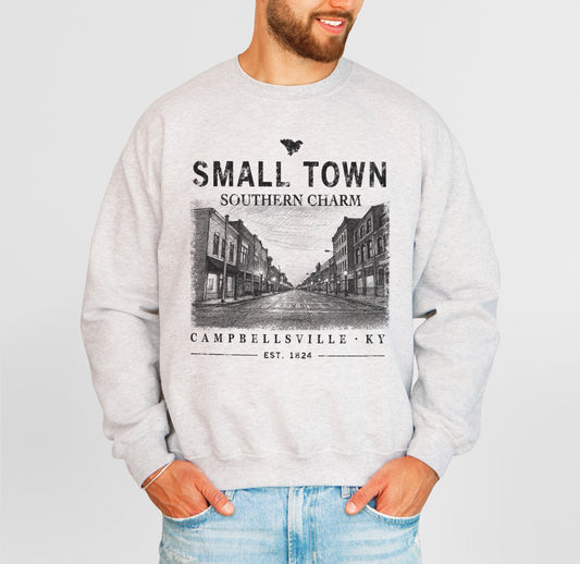 Small Town Southern Charm - Campbellsville Main Street Sweatshirt (MENS DESIGN)