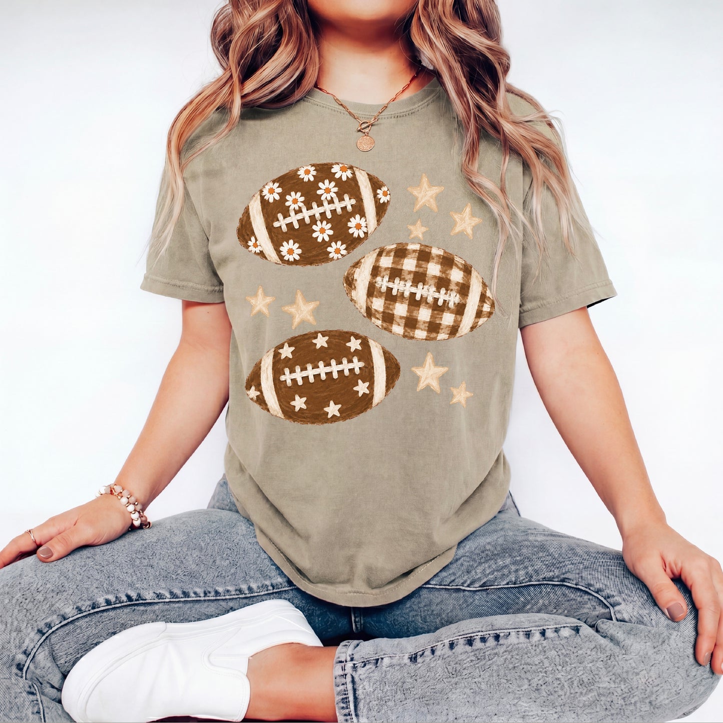 Patterned Football Tee