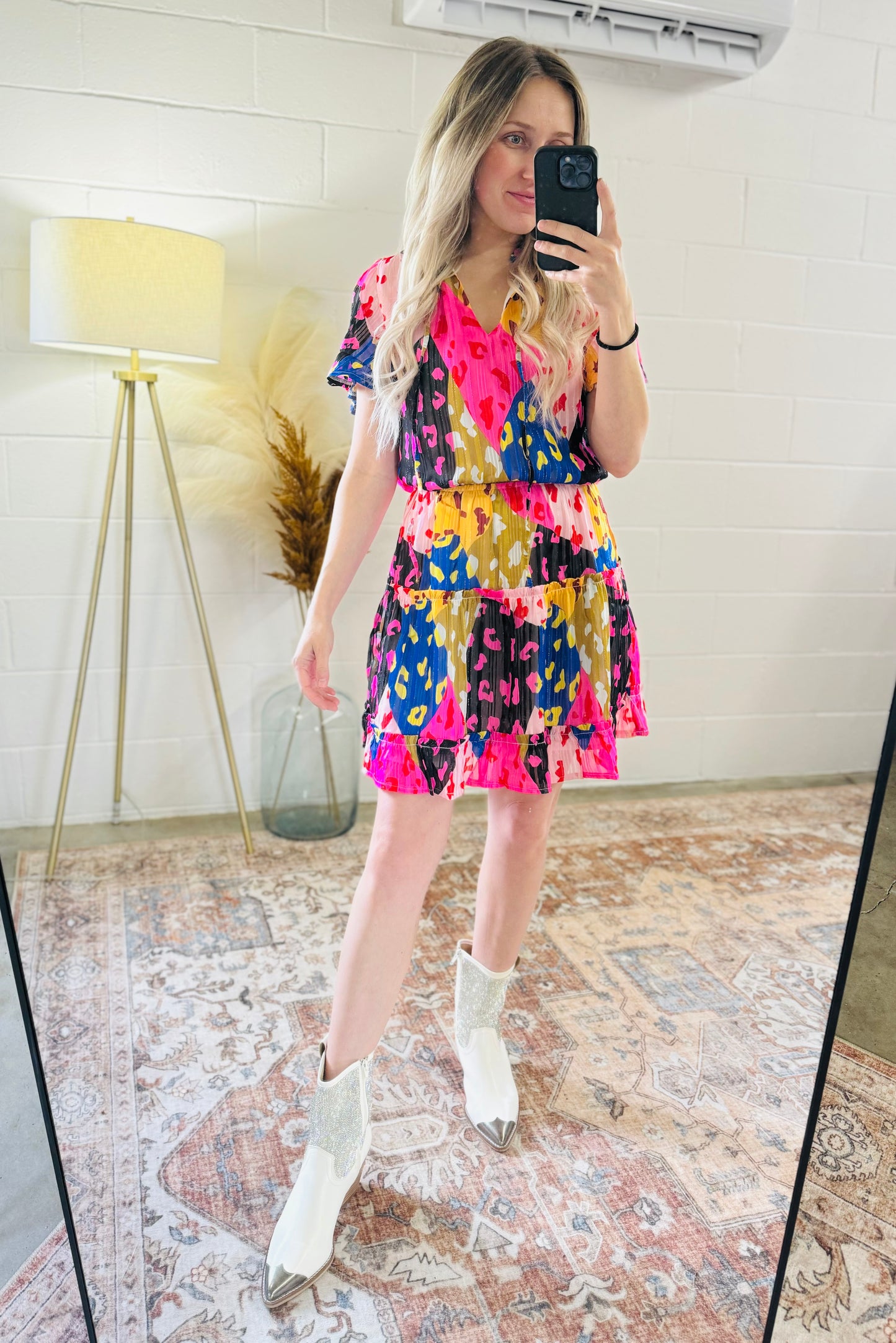 Cheetah Tiered Ruffle Dress