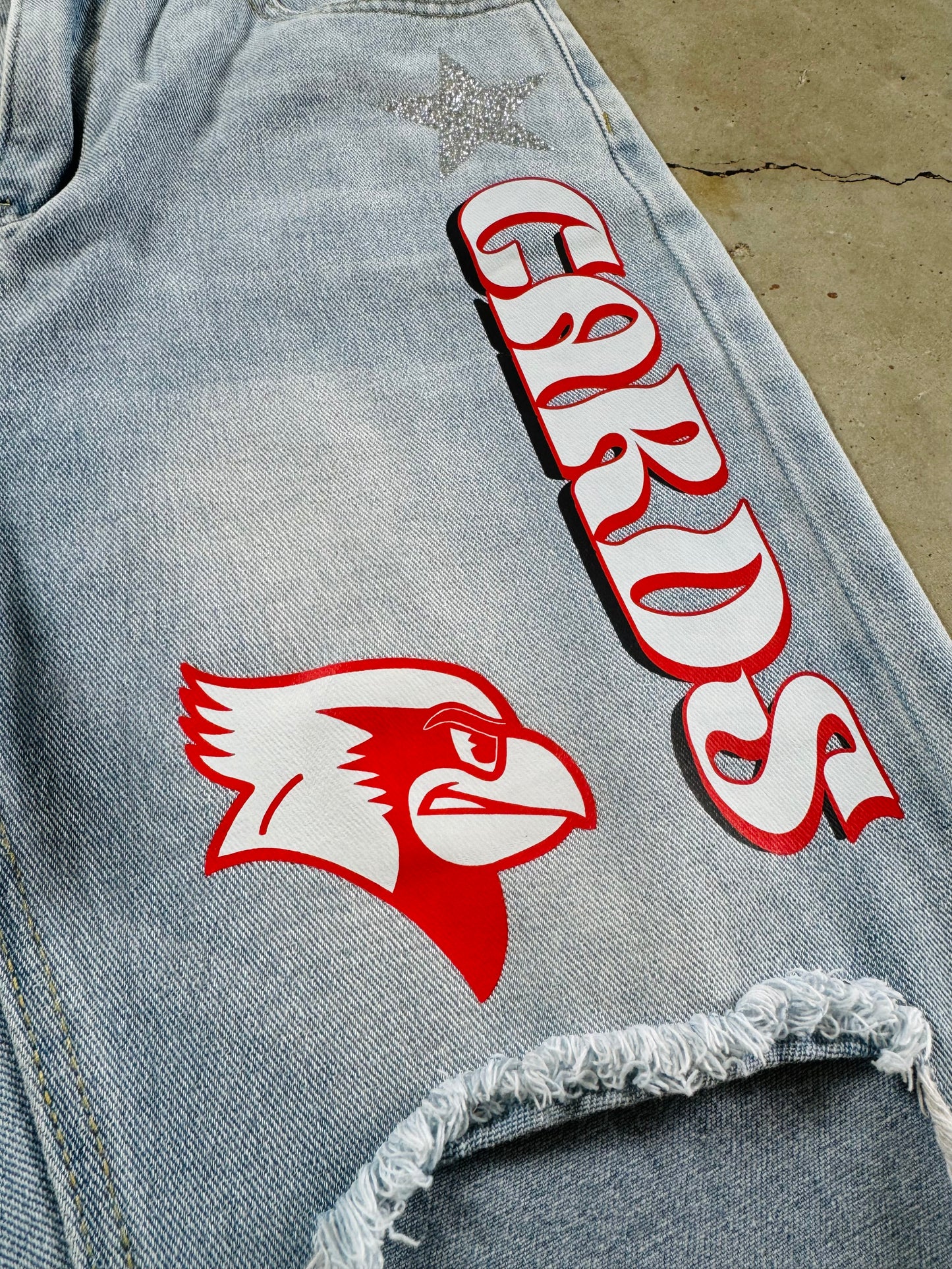 TC Cardinals Patch Jeans