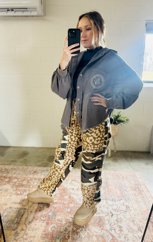 Handpicked for Motherhood Acid Wash Shacket
