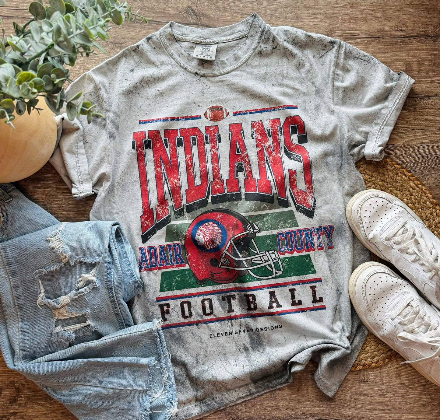 Indians Football Colorblast Tee