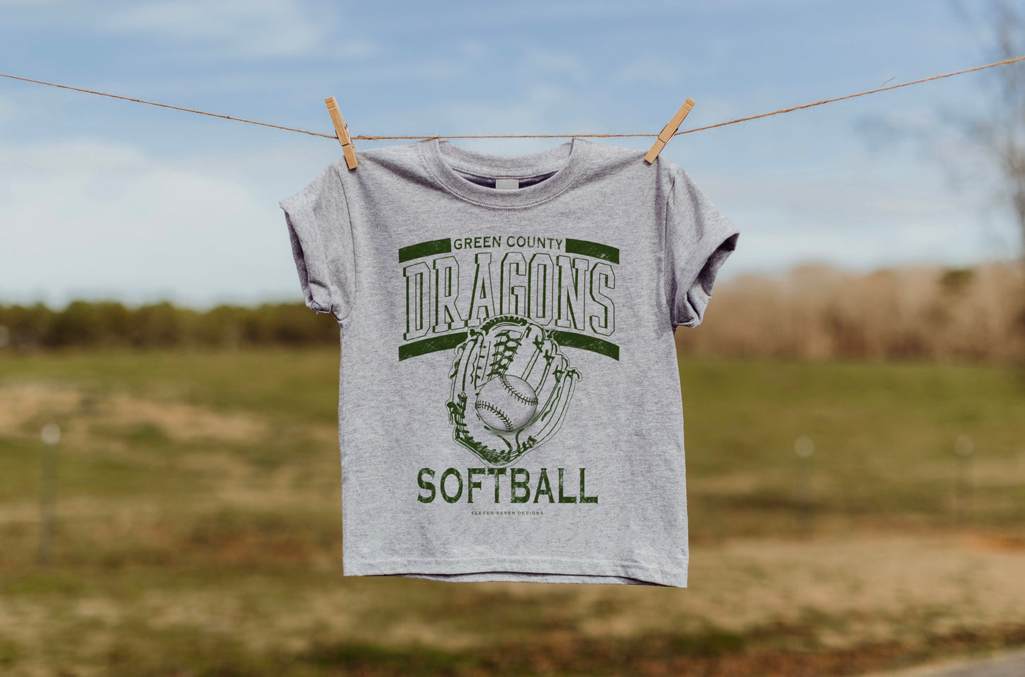 YOUTH Green County Dragons Softball Tee