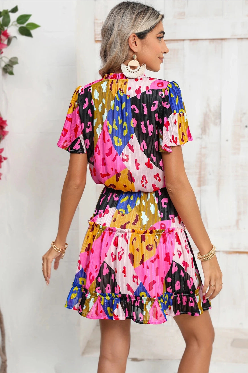 Cheetah Tiered Ruffle Dress