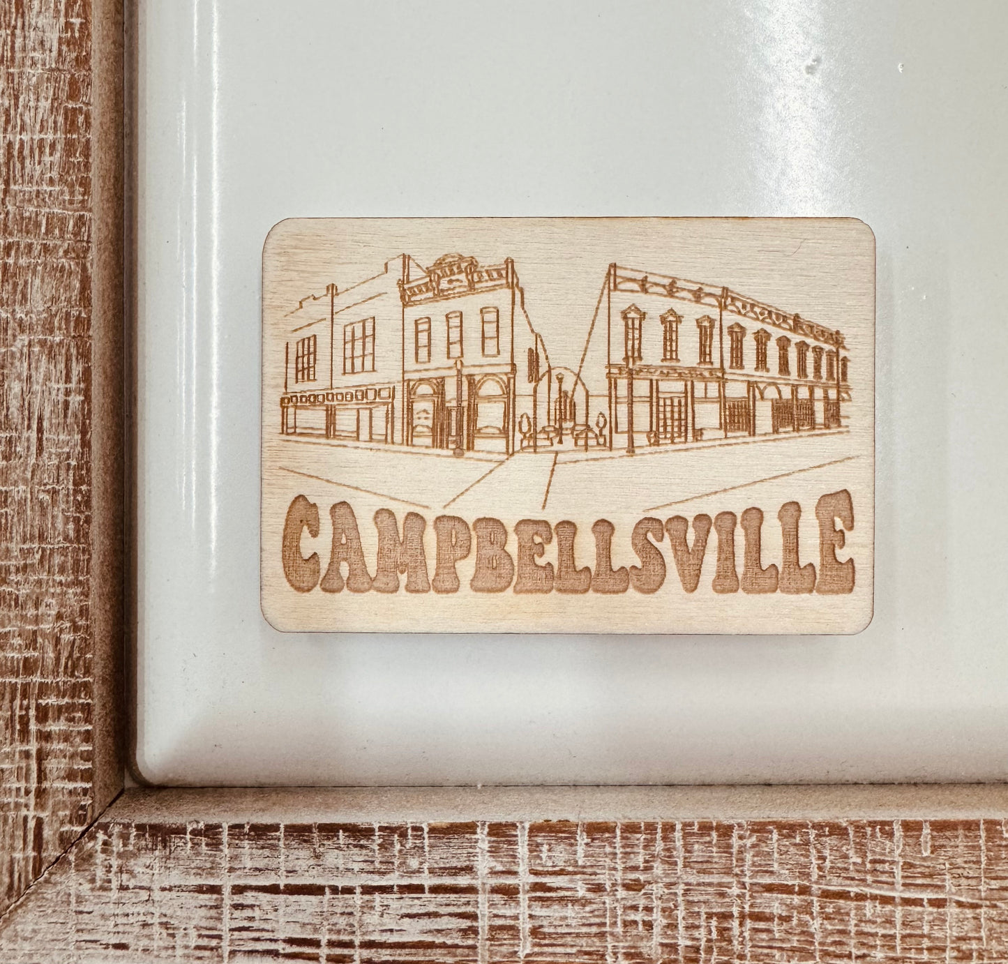 Wood Engraved Campbellsville Magnet