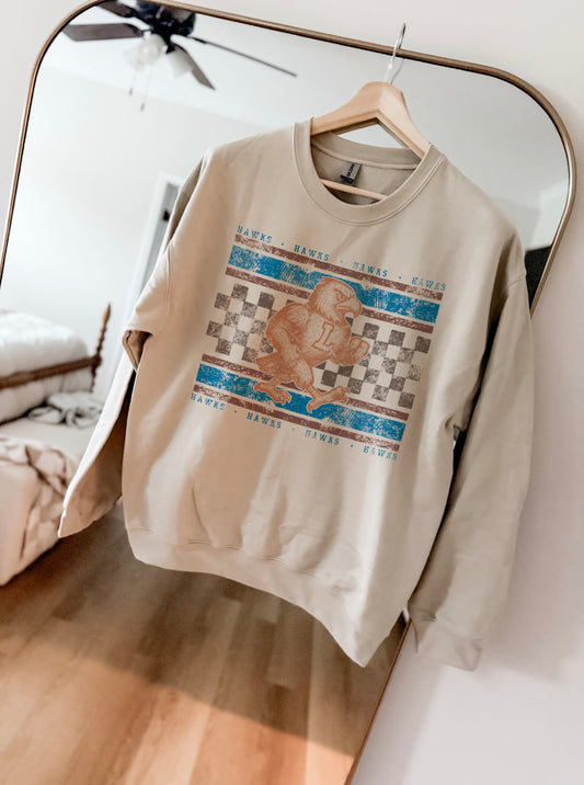 Checks + Stripes Vintage Hawks Crewneck