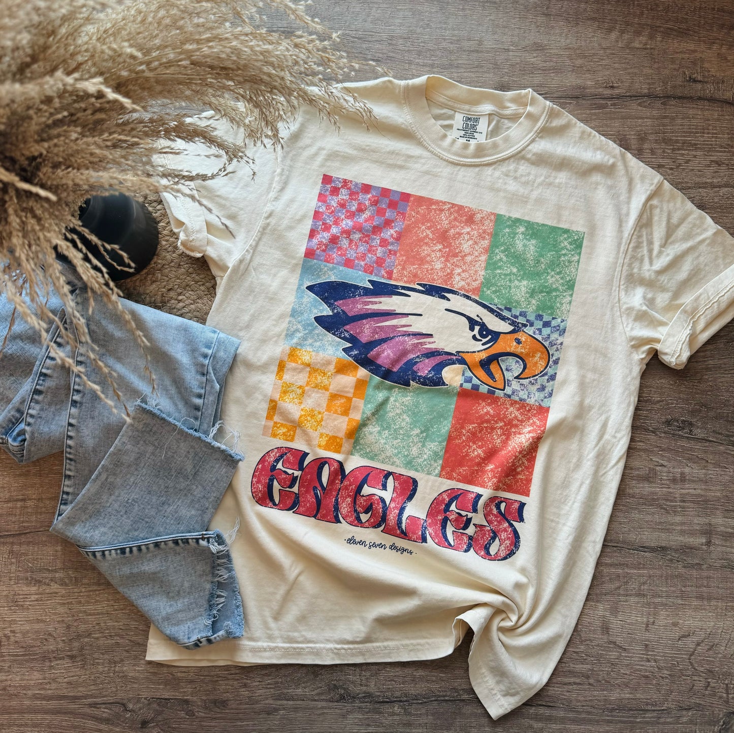 Colorful Squares Eagles Tee