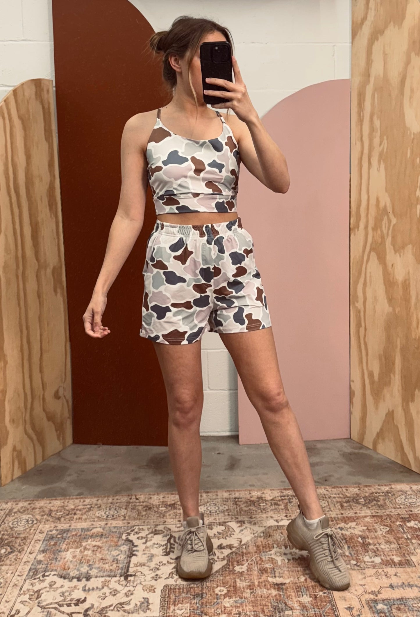 Camo Sporty Bra & Shorts