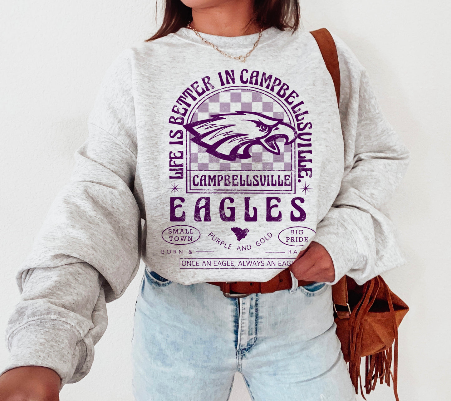 Vintage Style Campbellsville Eagles Crewneck