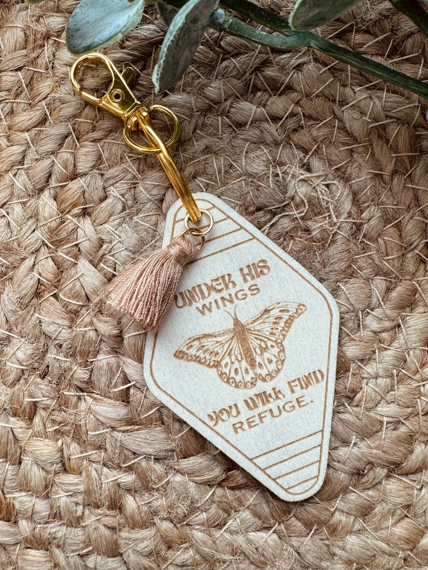 Wooden Tassel Keychain - Refuge Butterfly