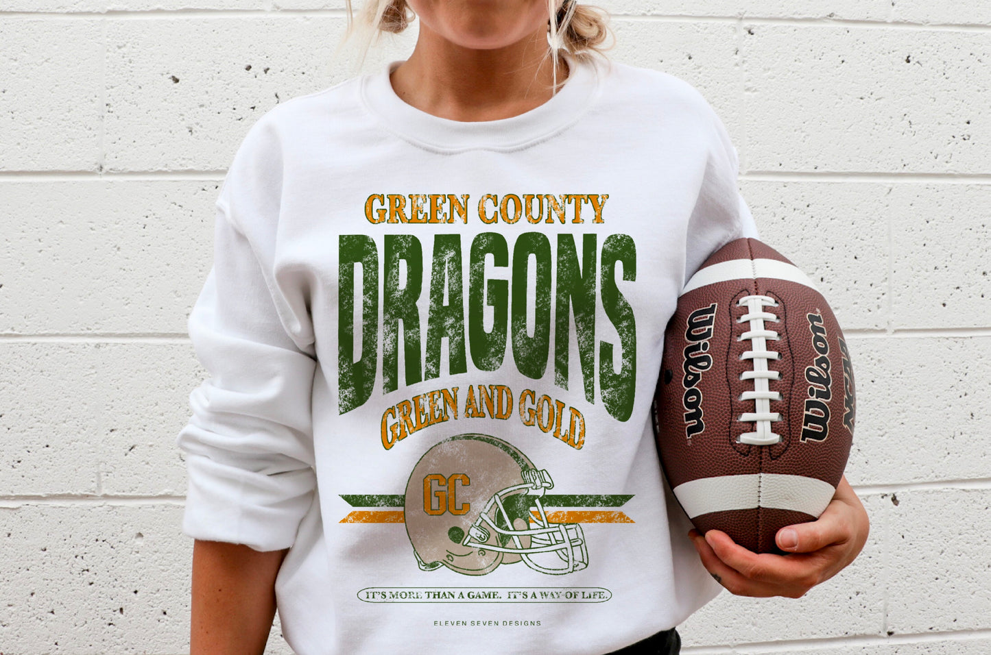 Green County Dragons Football Sweatshirt