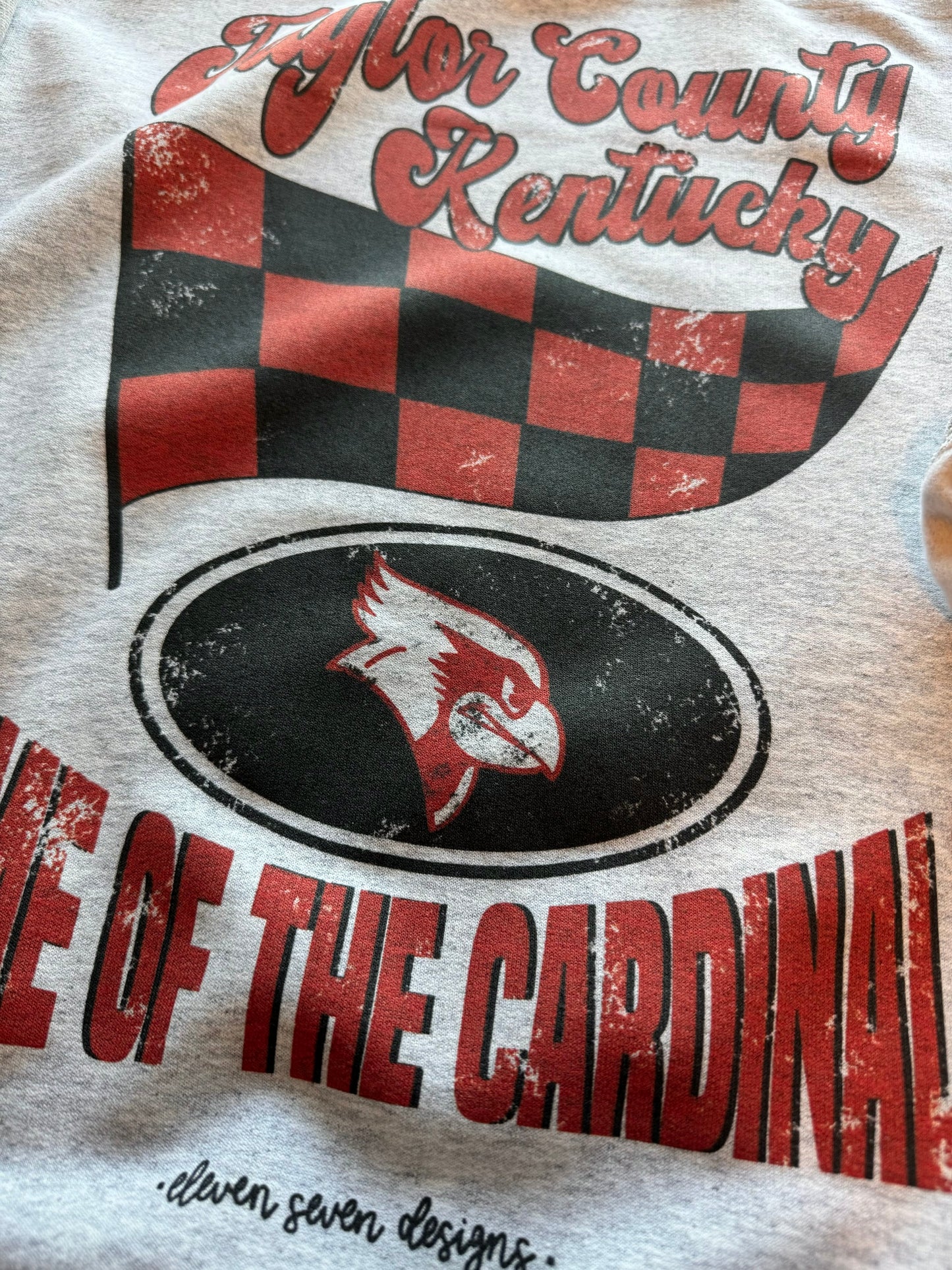 Taylor County Cardinals Checkered Flag Sweatshirt