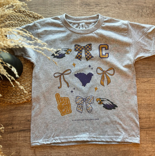 KIDS - Campbellsville Eagles Bow Icon Tee