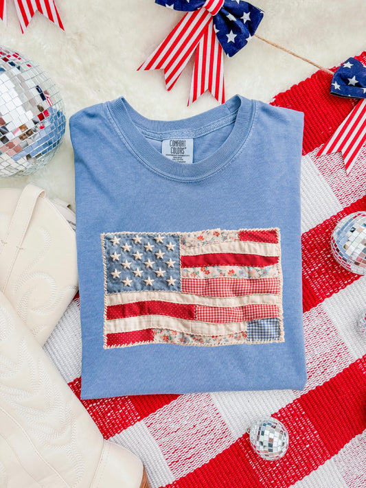 Faux Patchwork Flag Tee