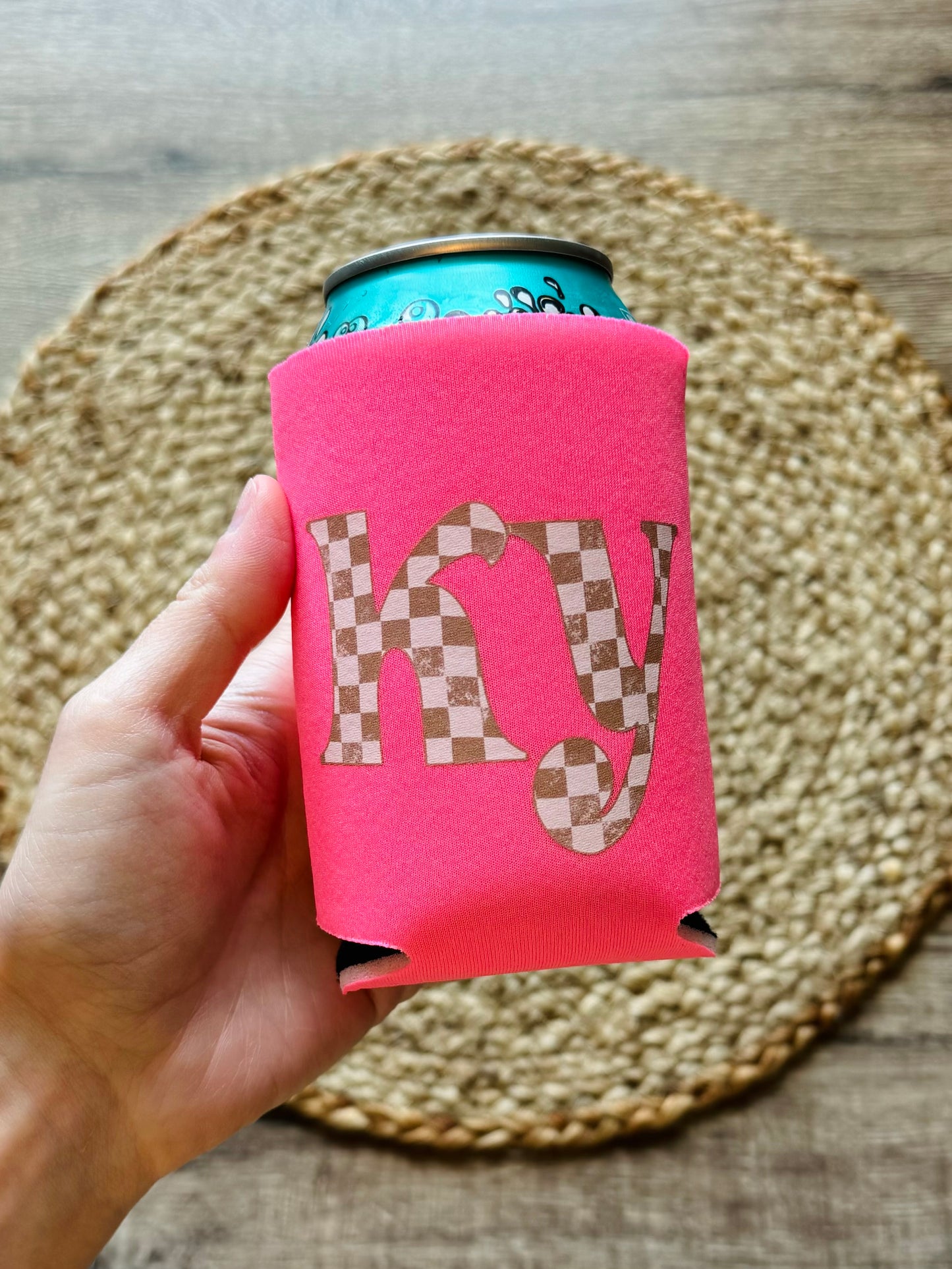 Checkered KY Can Koozie