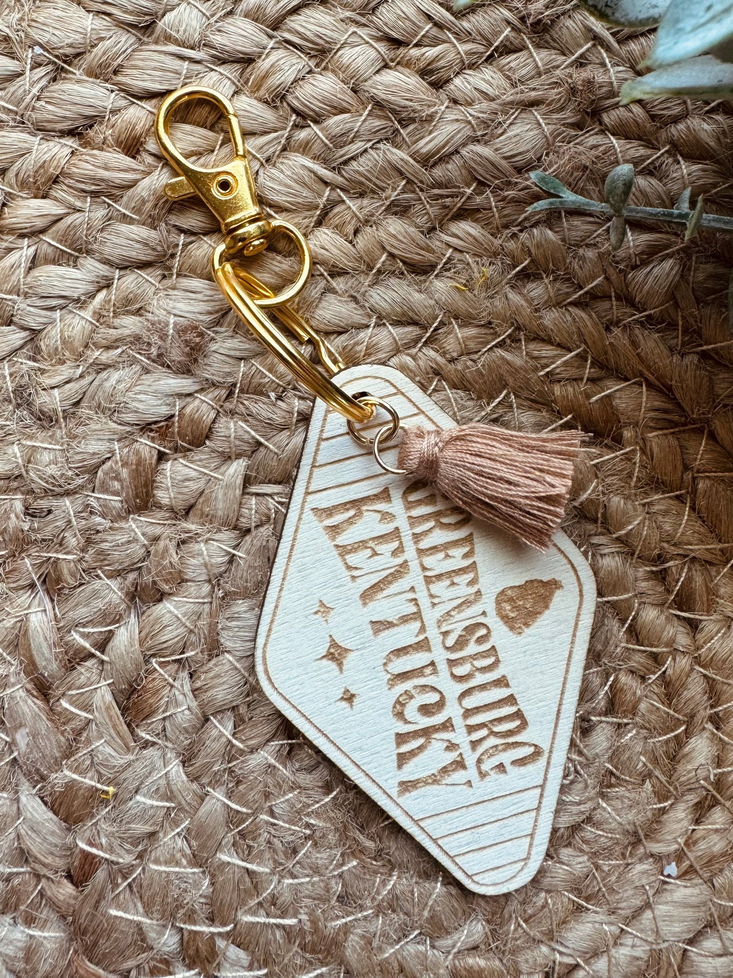 Wooden Tassel Keychain - Greensburg, KY