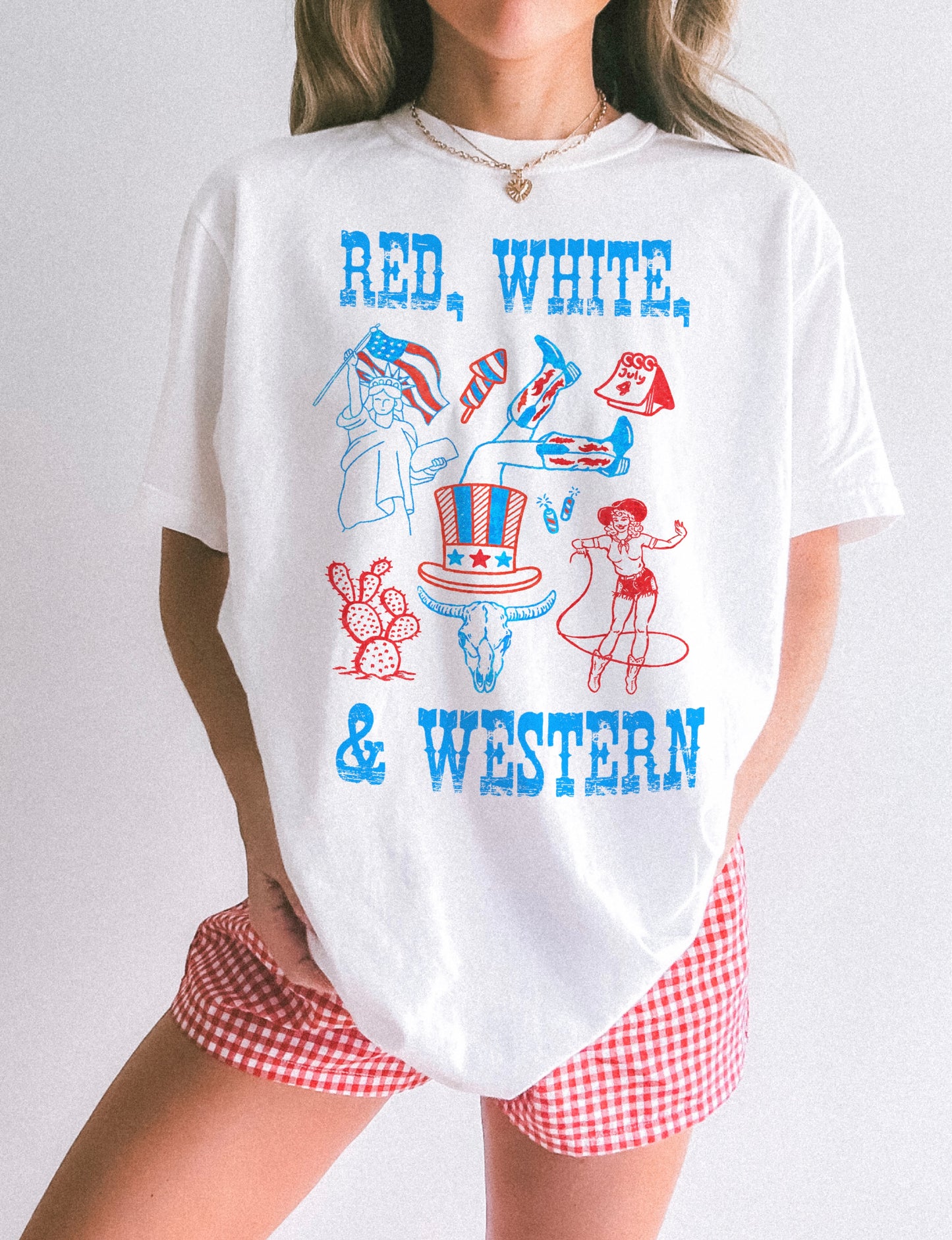 Red, White, & Western Tee