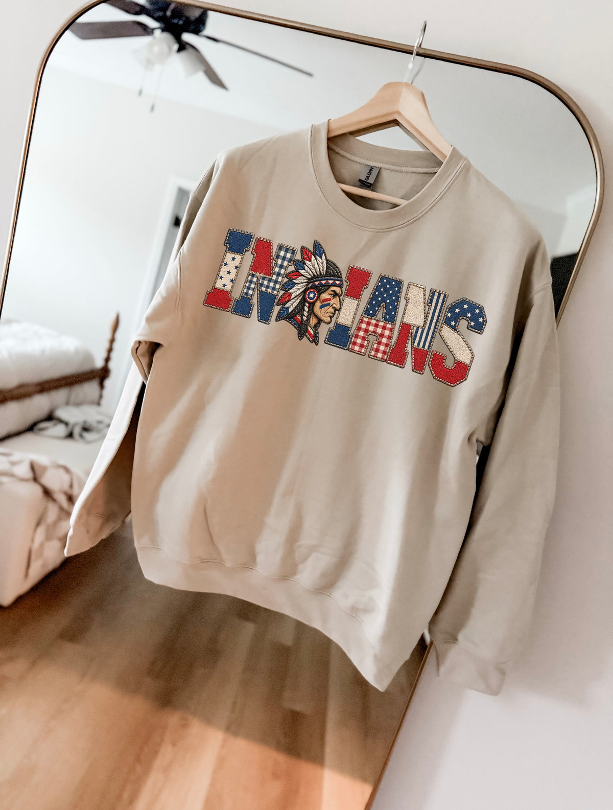 Faux Patchwork Indians Sweatshirt