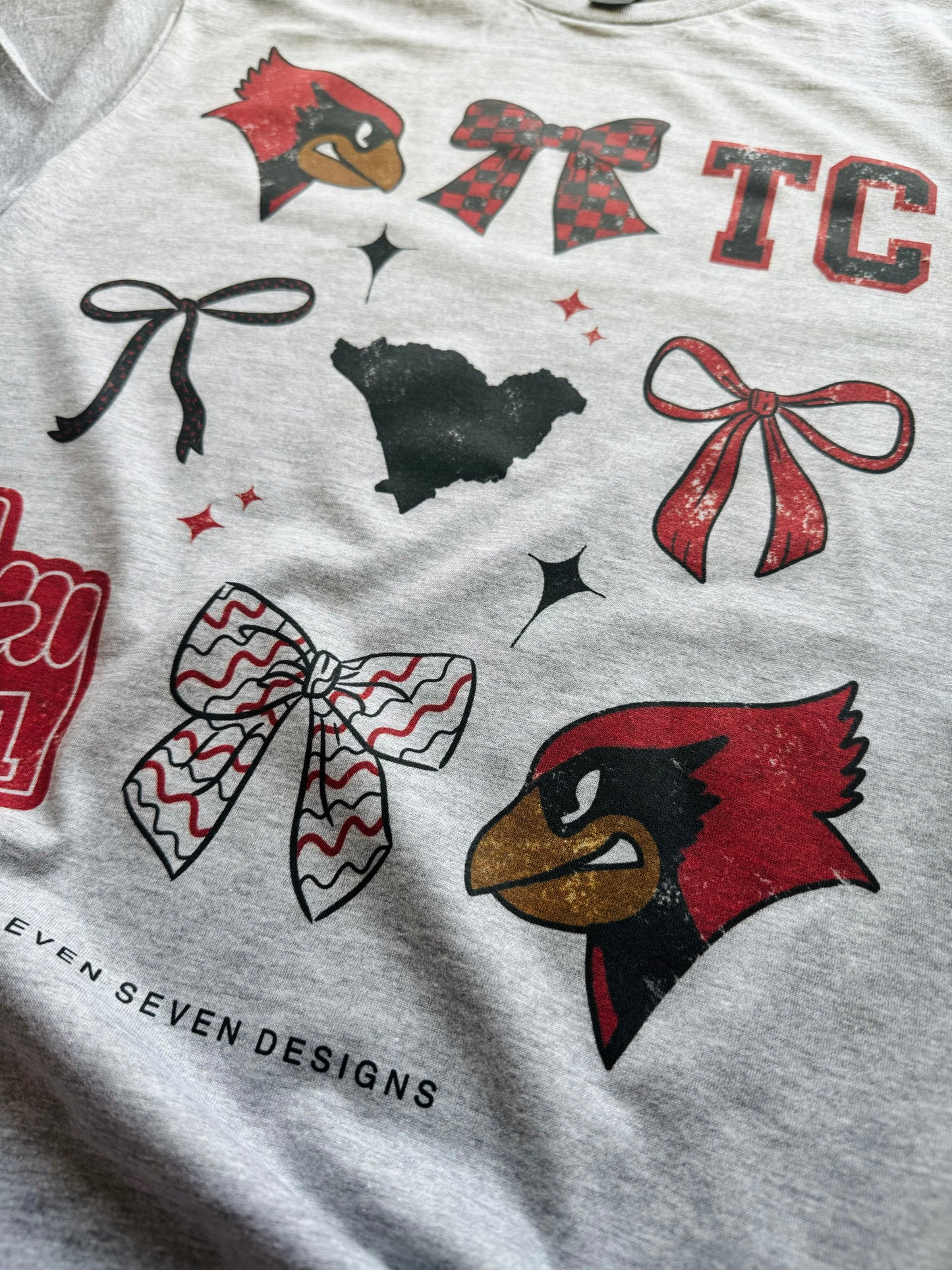 Taylor County Cardinals Icon Bow Tee