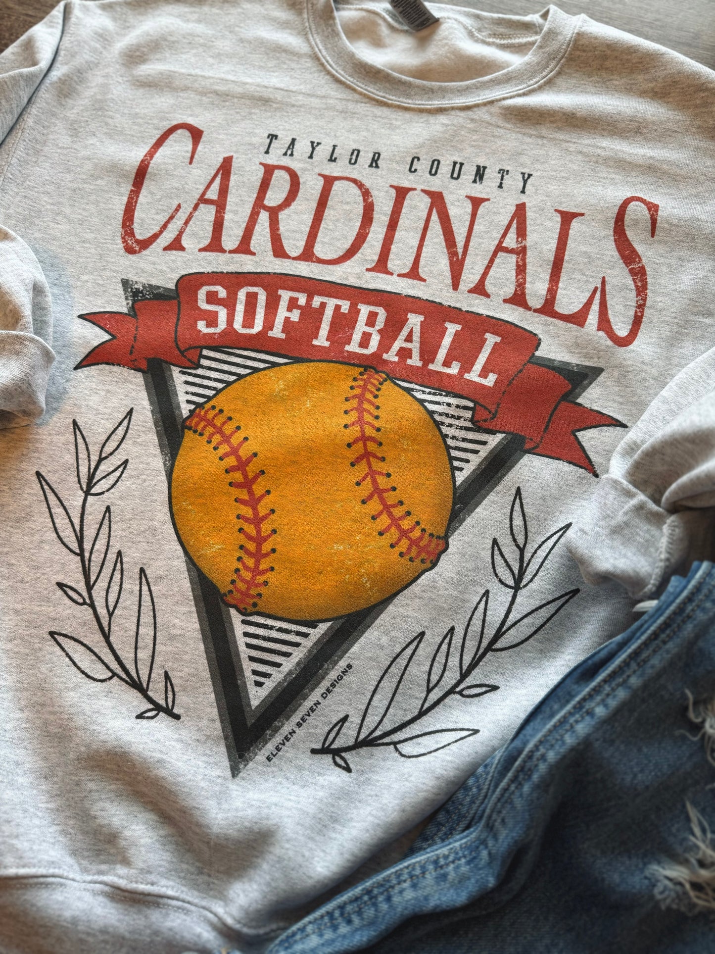 Taylor County Cardinals Softball Vintage Sweatshirt