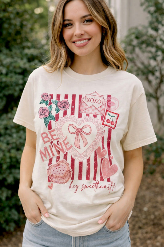 Striped Valentines Icon Tee