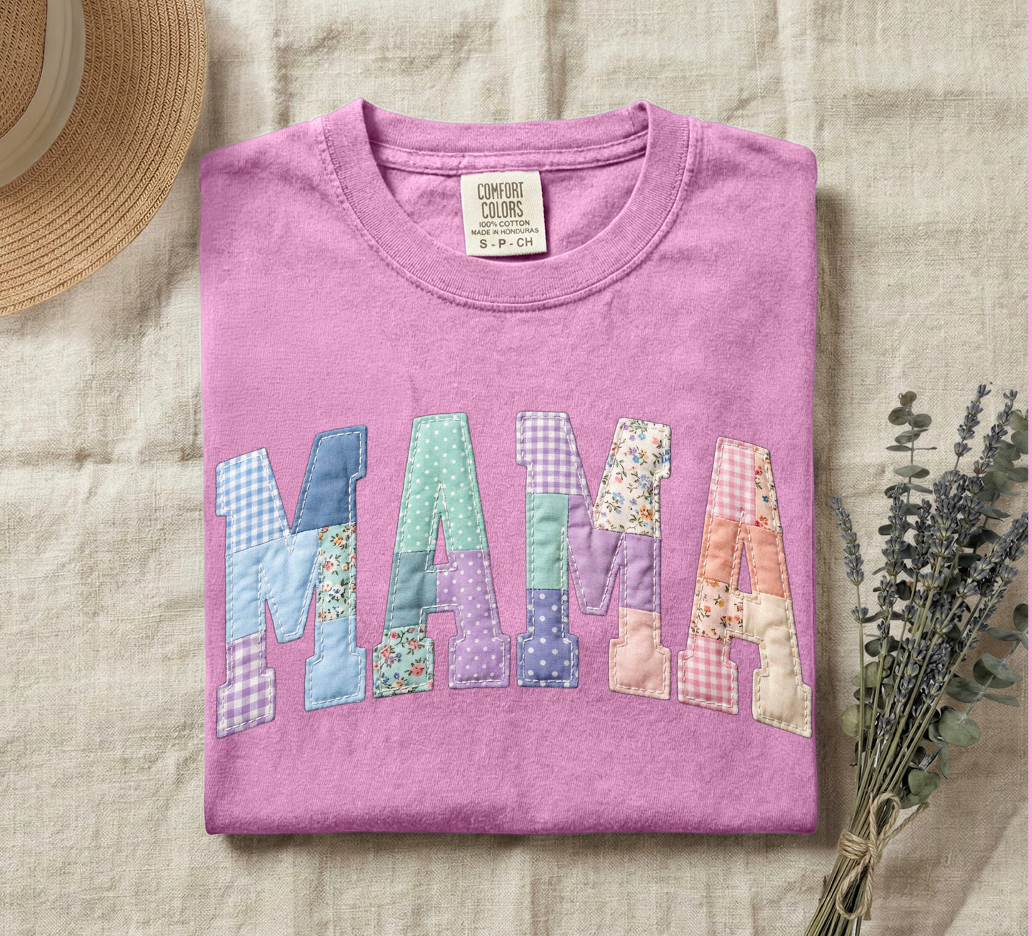 Faux Patchwork Mama Tee