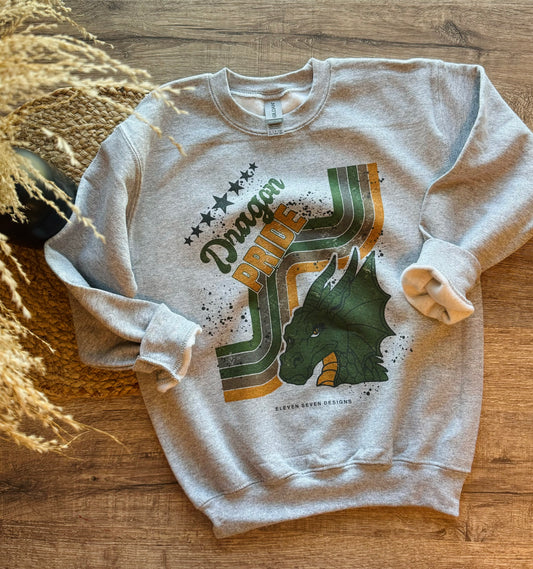 KIDS - Retro Green County Dragon Pride Sweatshirt