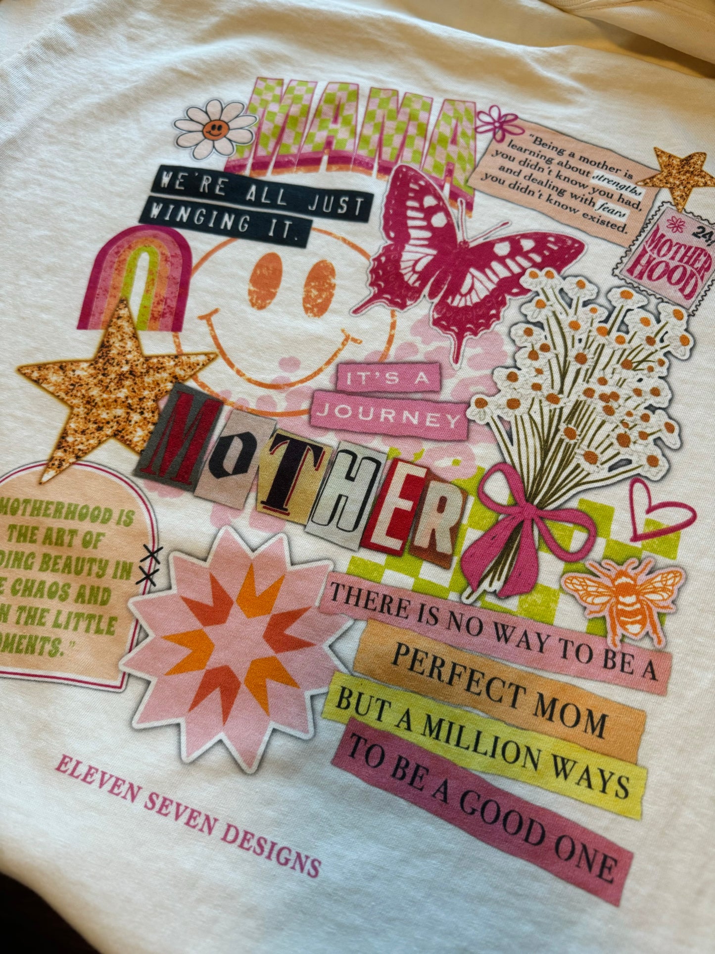 Checkered Mama Collage Tee