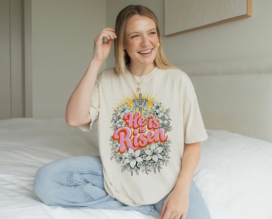 He is Risen Floral Tee