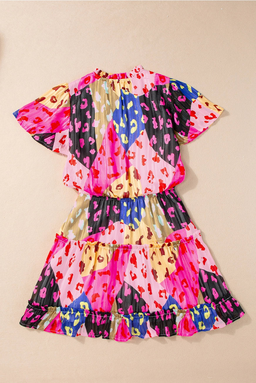 Cheetah Tiered Ruffle Dress