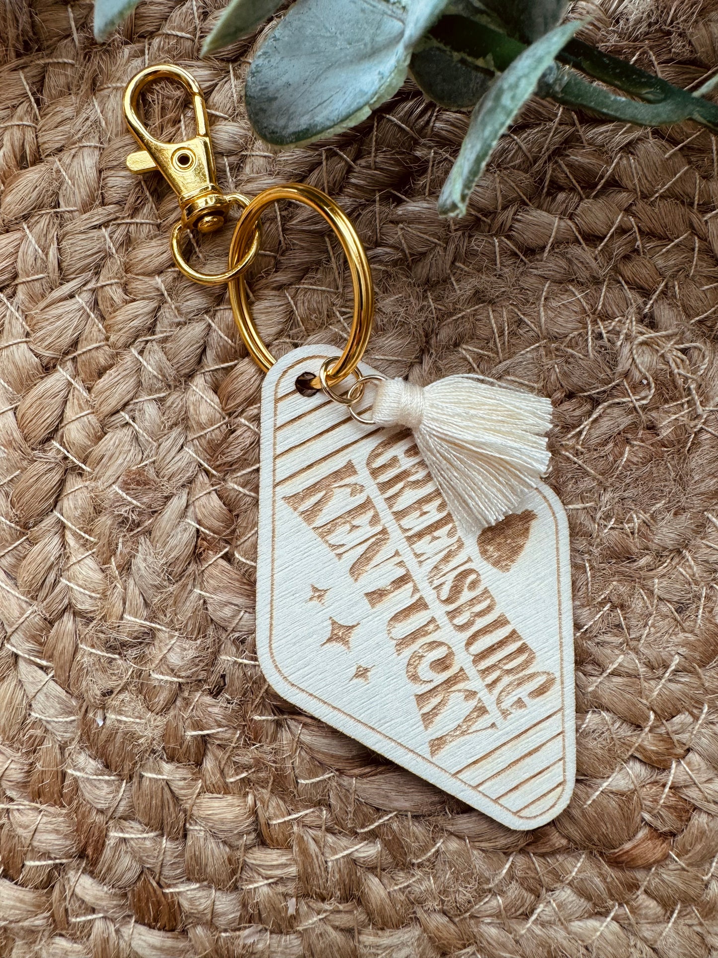 Wooden Tassel Keychain - Greensburg, KY