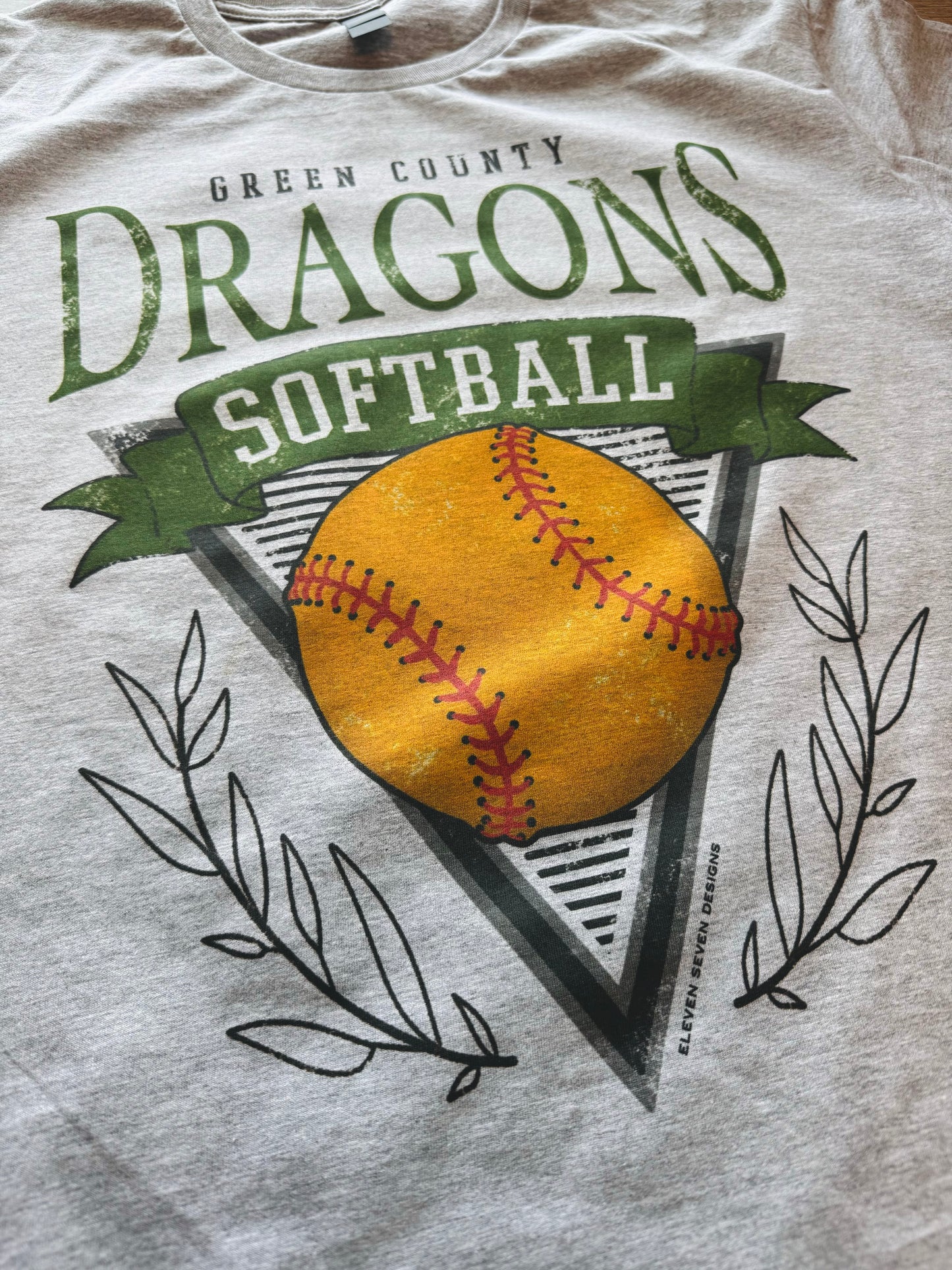 Green County Dragons Softball Vintage Tee