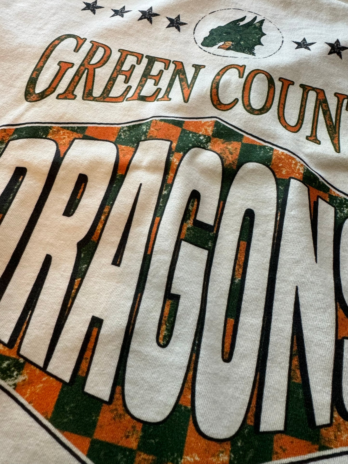 Checkered Green County Dragons Tee