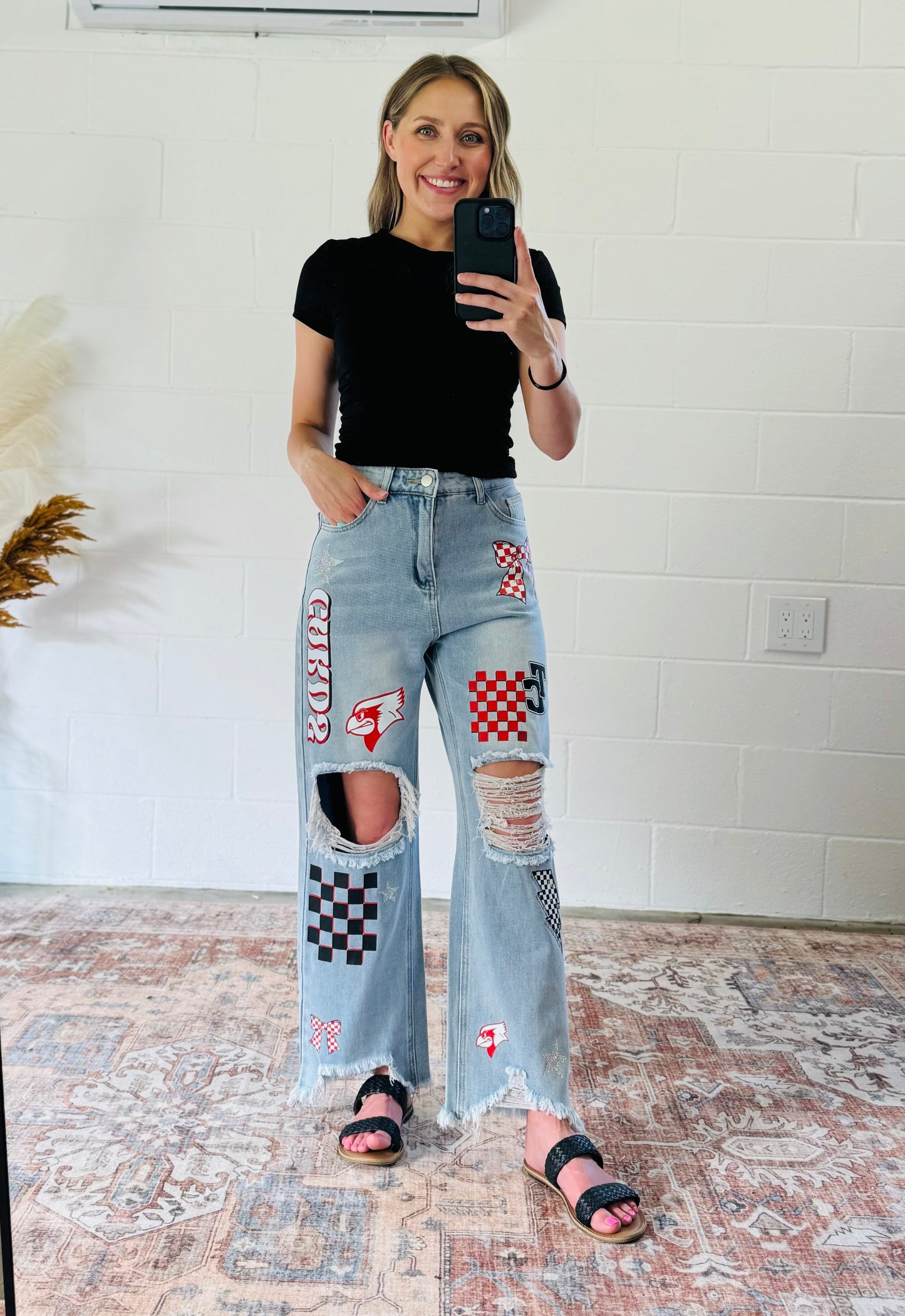 TC Cardinals Patch Jeans