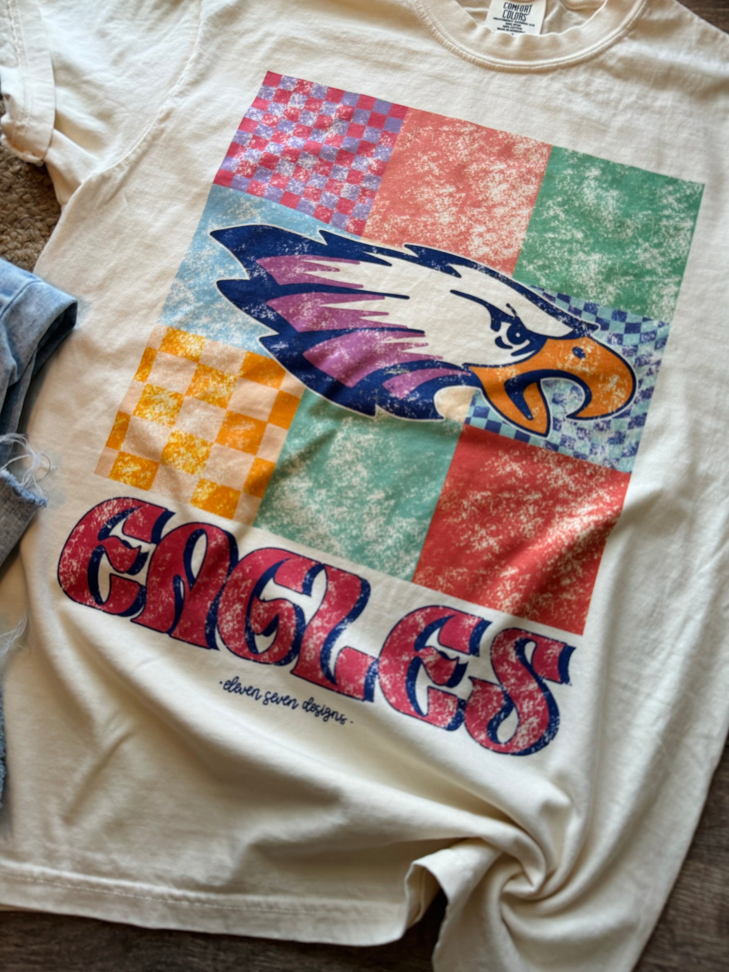 Colorful Squares Eagles Tee