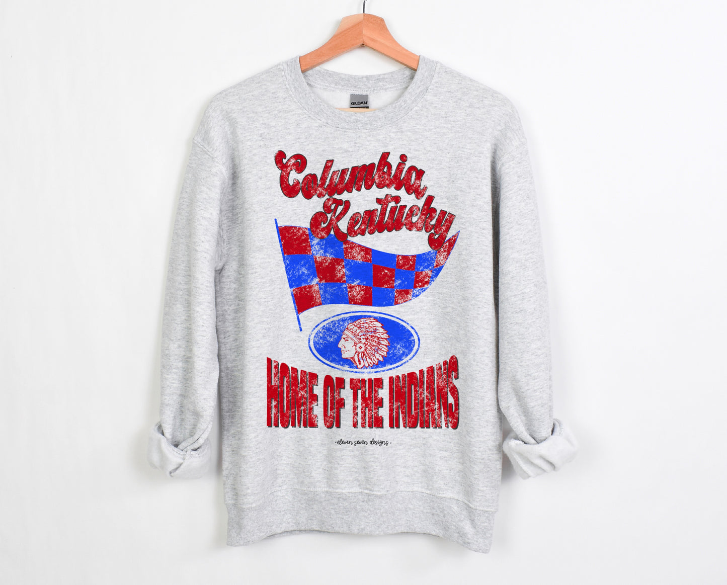 Adair County Indians Checkered Flag Sweatshirt