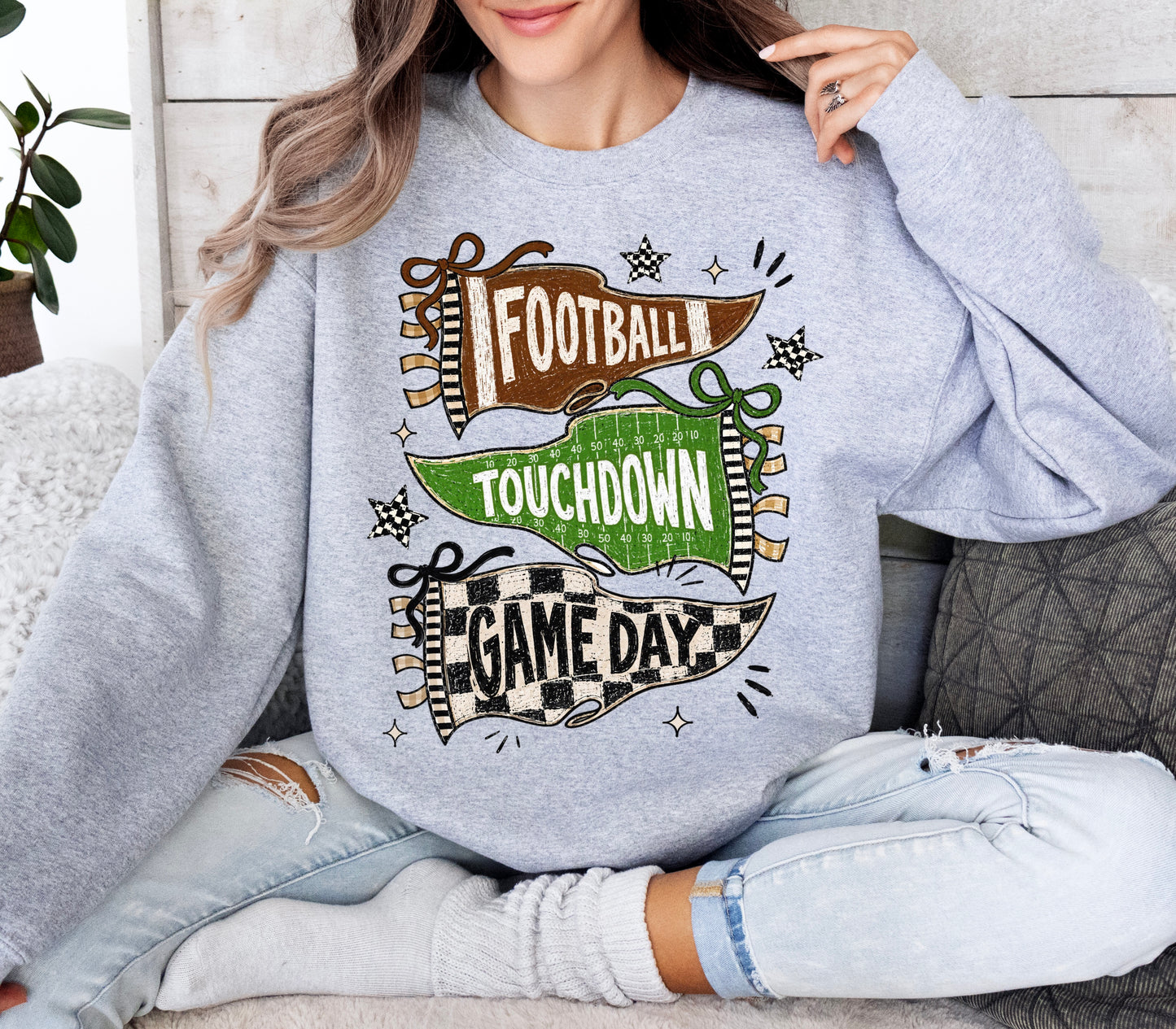 Football Pennant Flag Sweatshirt