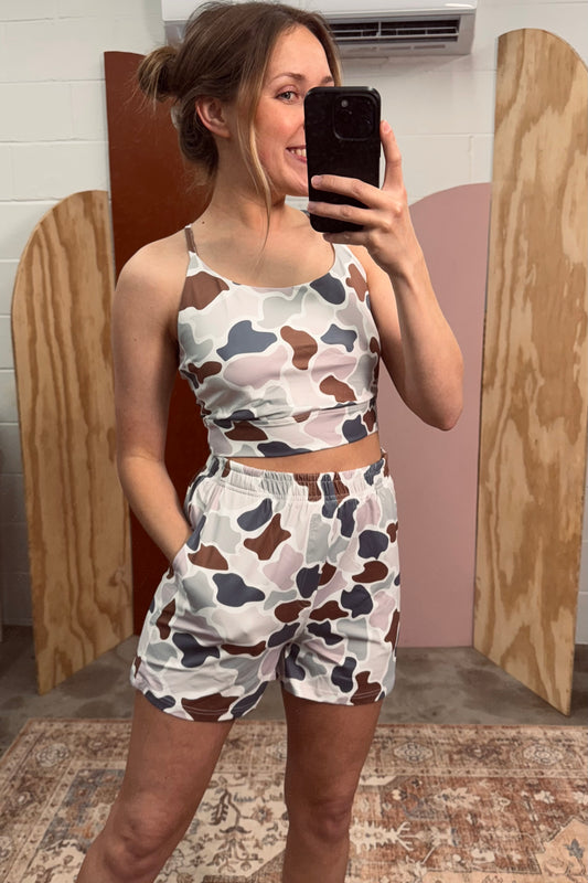 Camo Sporty Bra & Shorts