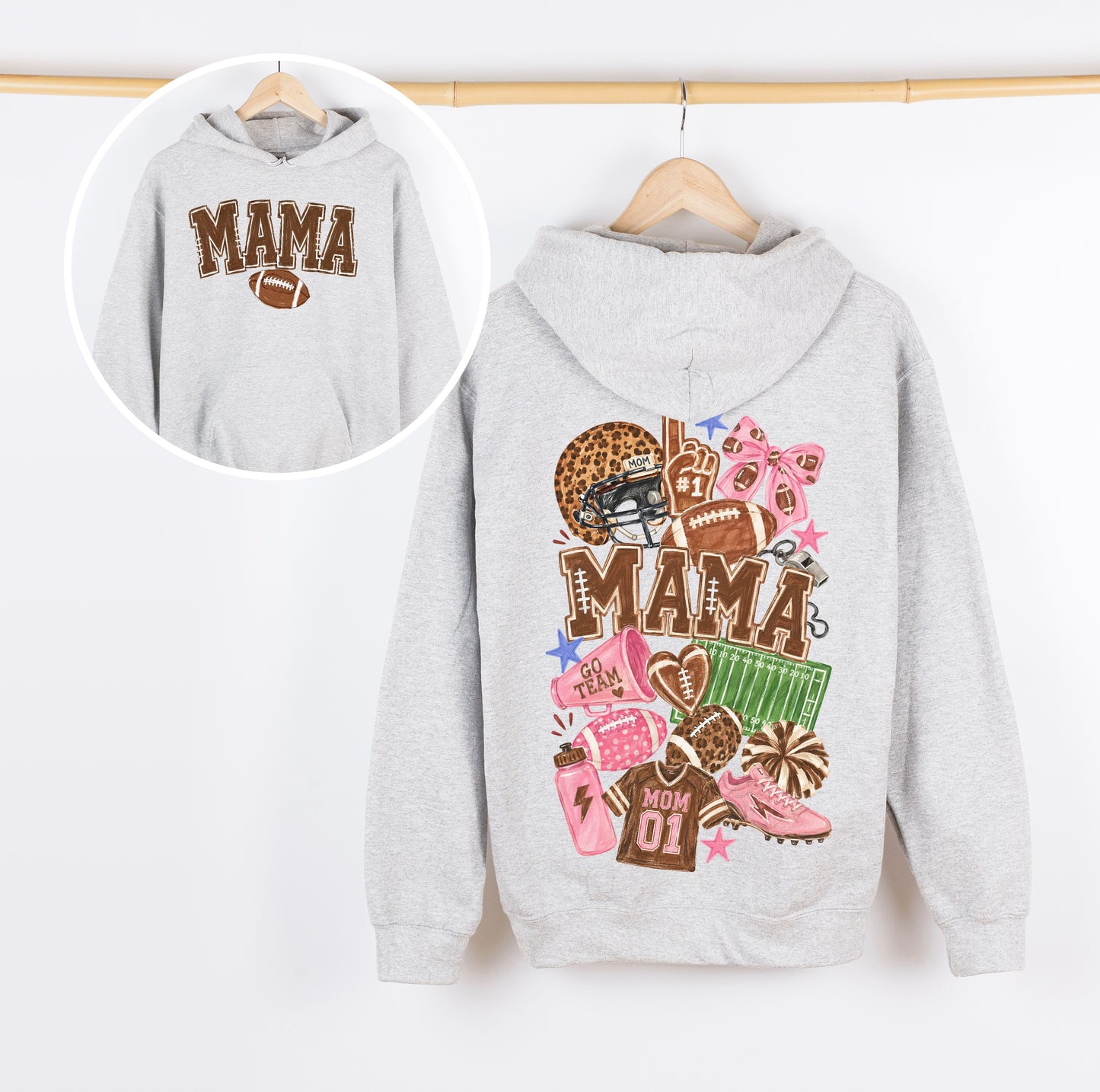 Football Mama Collage Hoodie