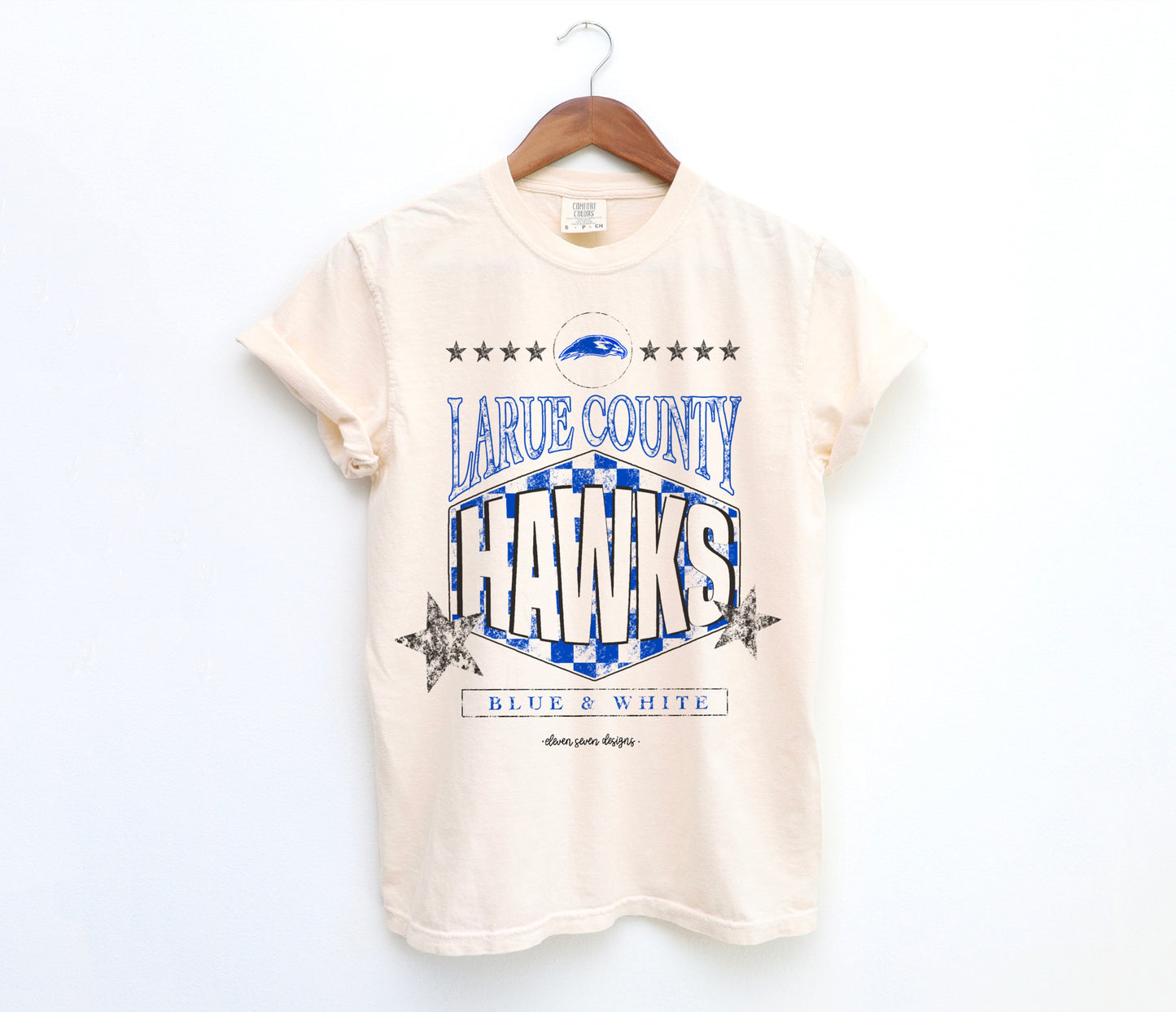 Checkered Larue County Hawks Tee