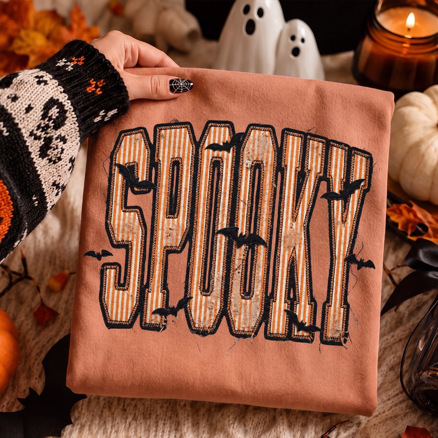 Faux Patchwork Spooky Tee
