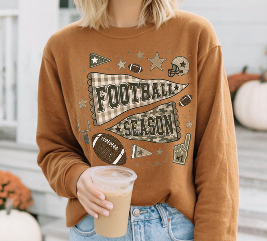 Football Season Pennant Flag Sweatshirt