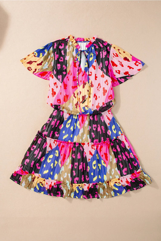 Cheetah Tiered Ruffle Dress